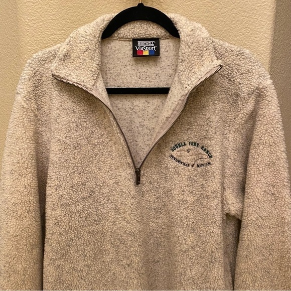 Vintage HARTWELL VIASPORT 3/4 Zip Cream Stevensville Montana Sweater Size Small - Picture 4 of 10